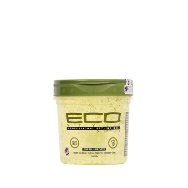 de Gel Eco Style – Olive oil : maintenir les cheveux plaqués et/ou dessiner vos boucles tout en apportant hydratation et brillance à vos cheveux